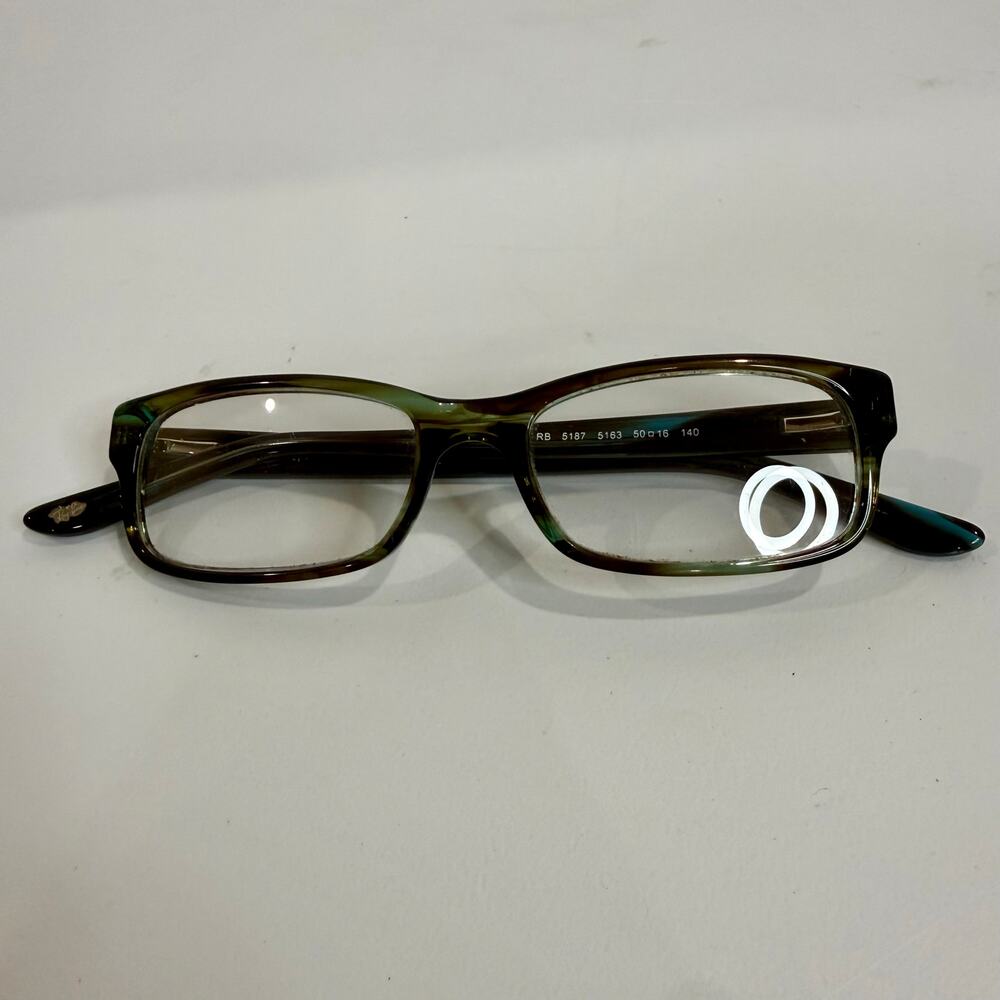 Ray Ban RB5187 5163 Green Tortoise Eyeglasses 50 16 140 Frames Only